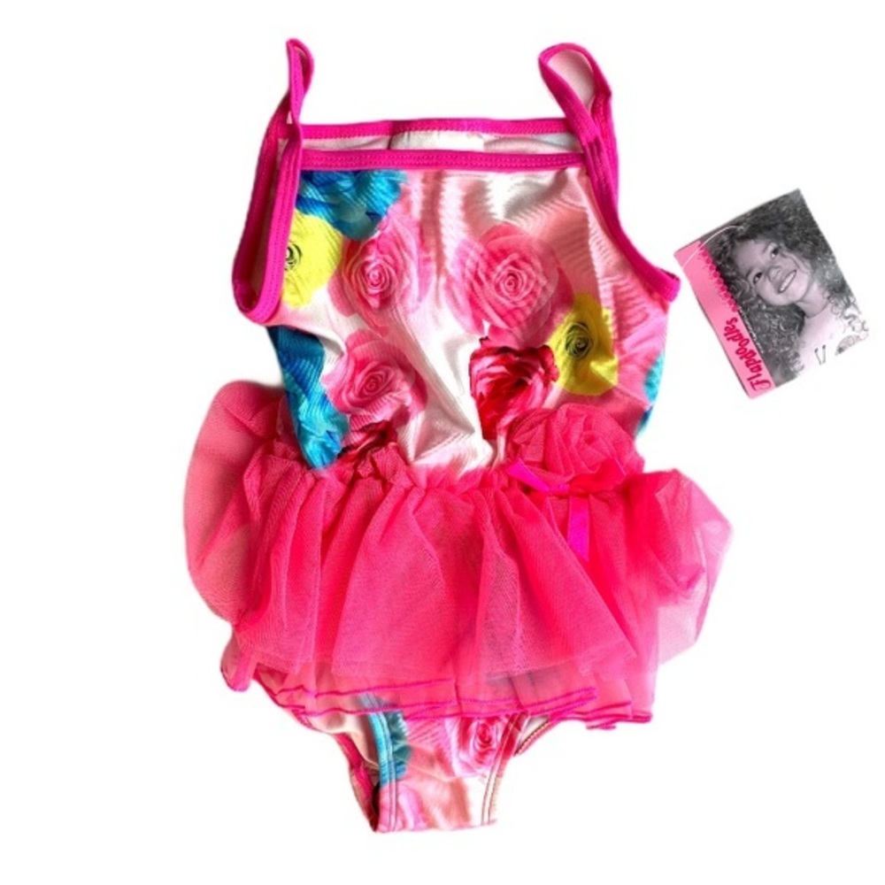 Flapdoodles Skirted Rose Swimsuit 24 2 2T